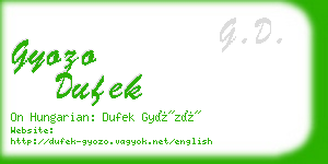 gyozo dufek business card